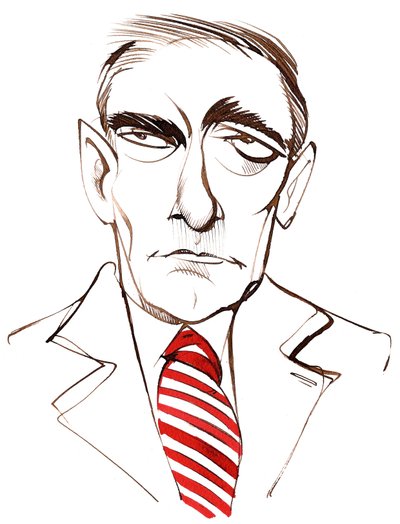 Karol Szymanowski, Oekraïens geboren Poolse componist en pianist, (1882 - 1937), karikatuur door Neale Osborne